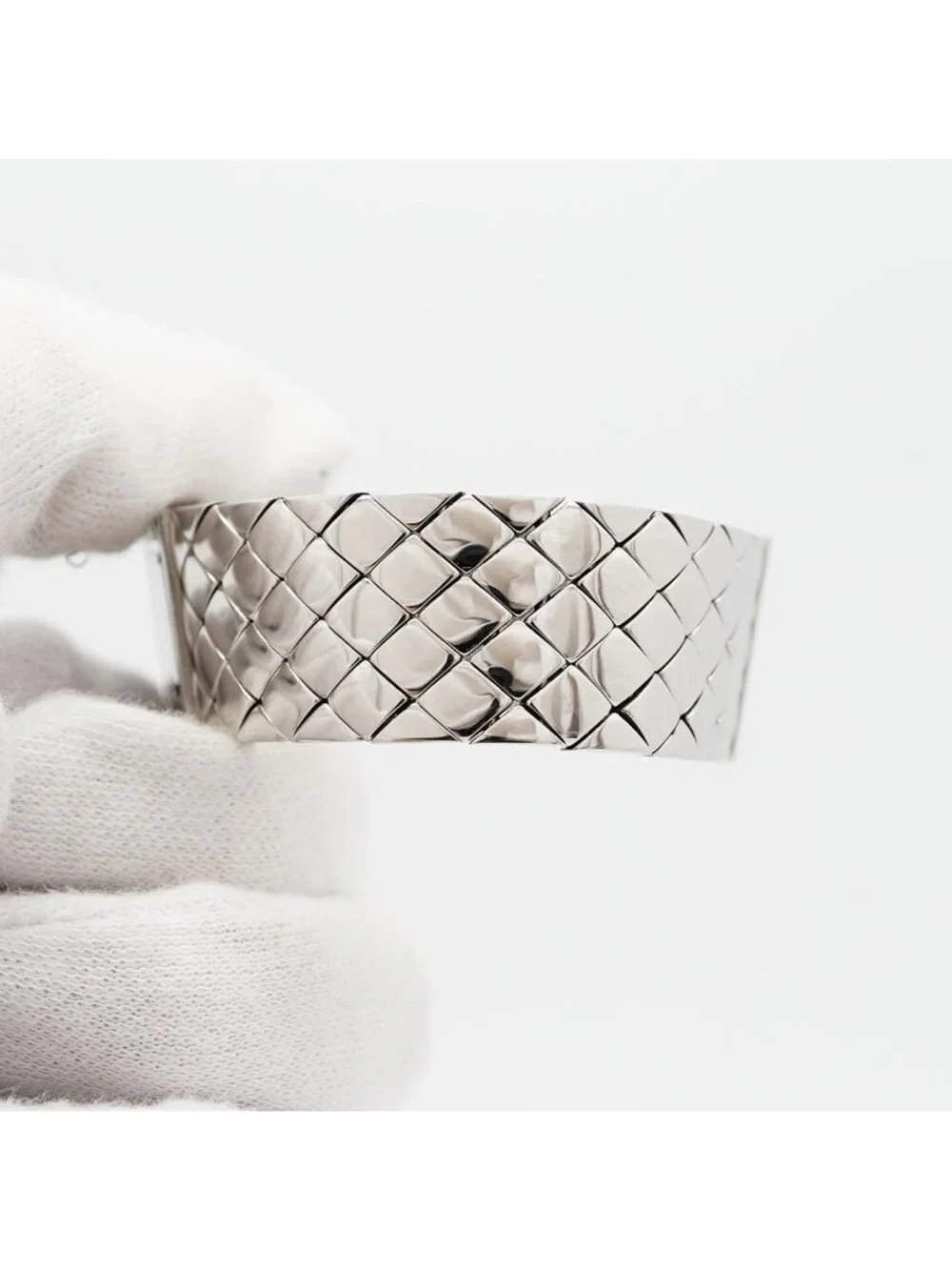 Chanel Quilted Diamond Black Dial Watch